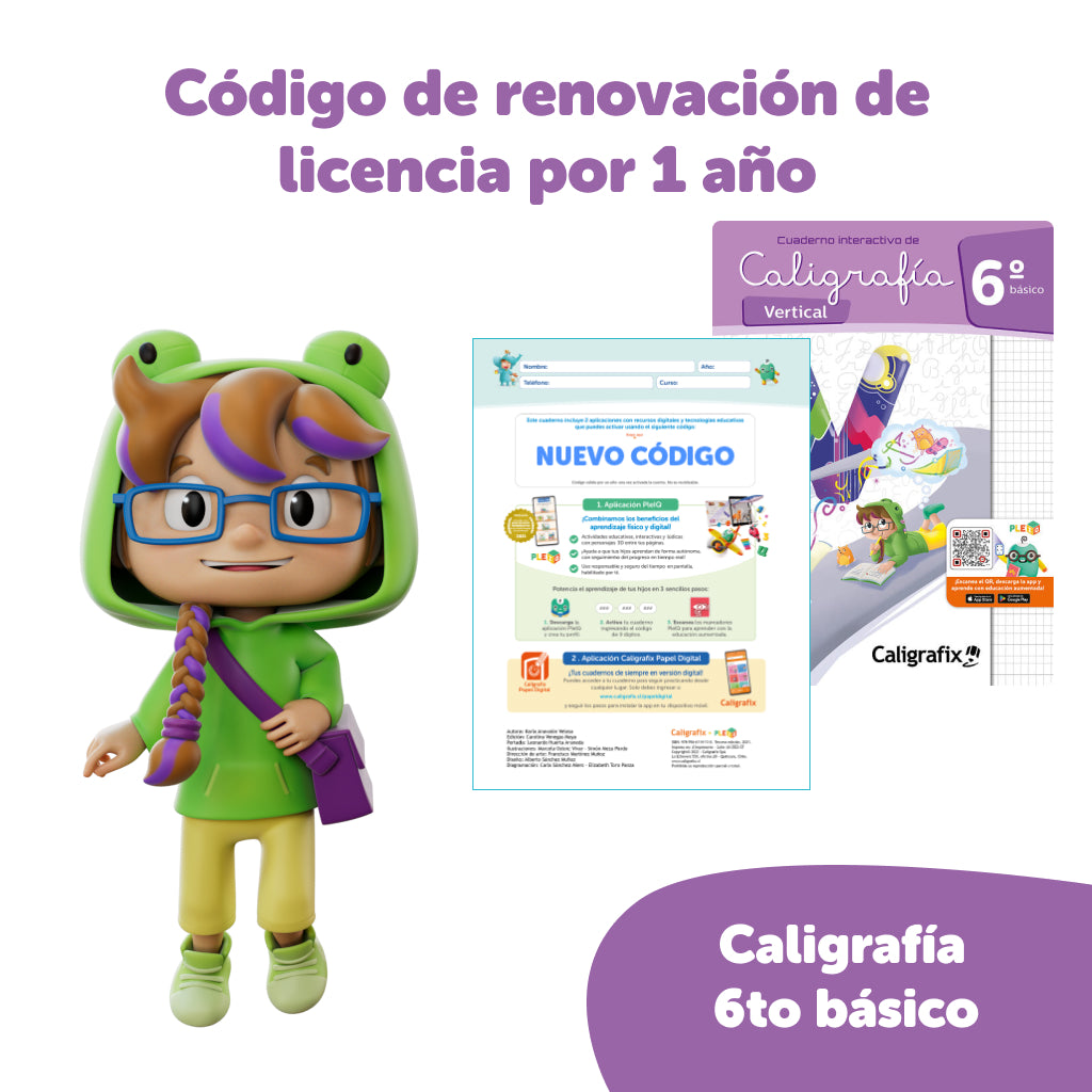 Código de renovación - Licencia Caligrafía 6to Básico – PleIQ